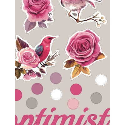 Inspirációs virágos kerékpár matrica - Be positive 25 db-os