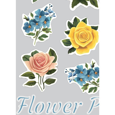 Inspirációs virágos kerékpár matrica - Flower Power 14 db-os