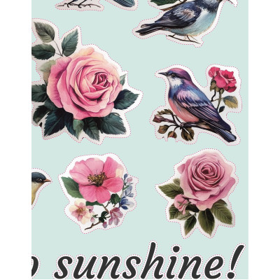 Inspirációs virágos kerékpár matrica - Hello Sunshine 14 db-os