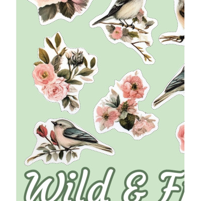 Inspirációs virágos kerékpár matrica - Wild & Free 15 db-os