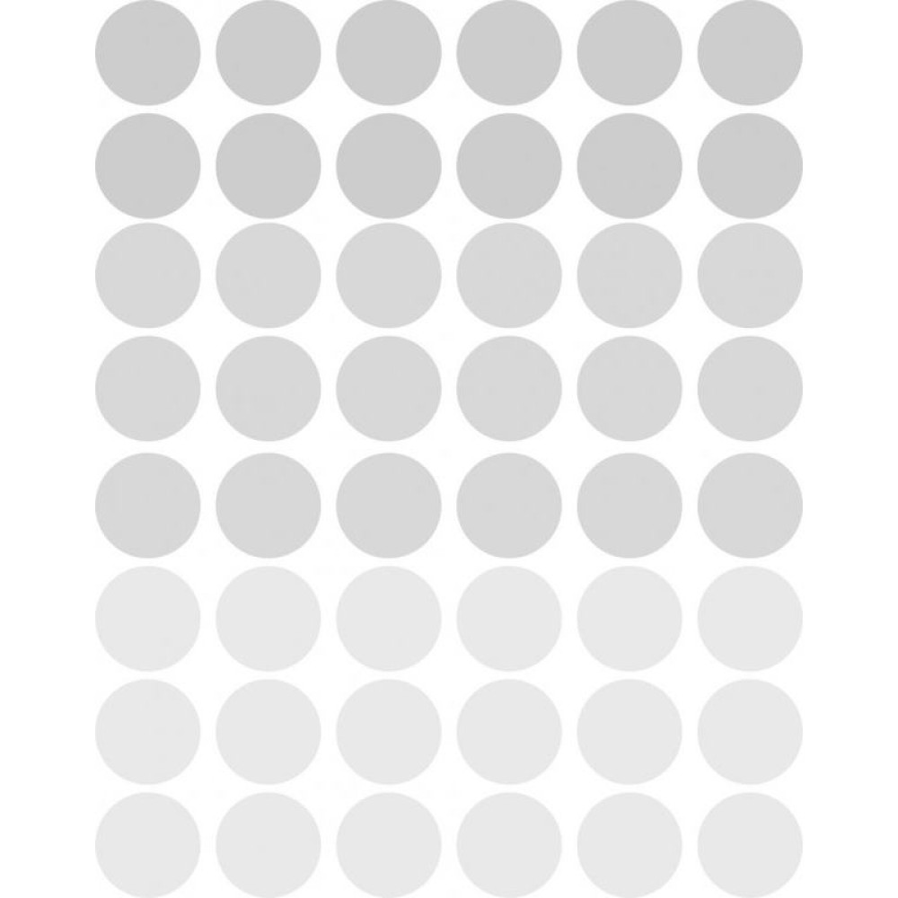 Szürke kerek kerékpár matrica, pöttyök - 48 db-os