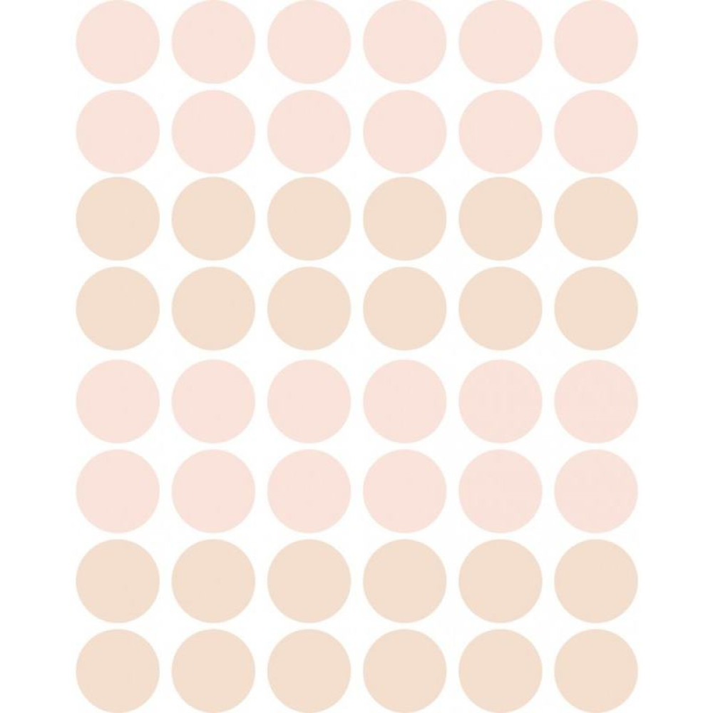 Bézs kerek kerékpár matrica, pöttyök - 48 db-os