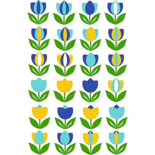Tulipános bicikli matrica, színes - 24 db-os Tulipános bicikli matrica, színes - 24 db-os