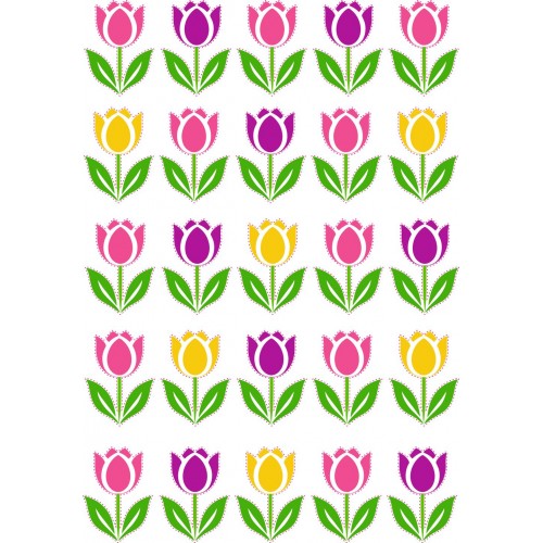 Tulipános bicikli matrica, rózsaszín, sárga, lila - 25 db-os Tulipános bicikli matrica, rózsaszín, sárga, lila - 25 db-os
