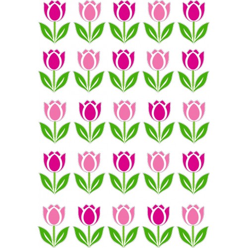 Tulipános bicikli matrica, rózsaszín, pink - 25 db-os Tulipános bicikli matrica, rózsaszín, pink - 25 db-os