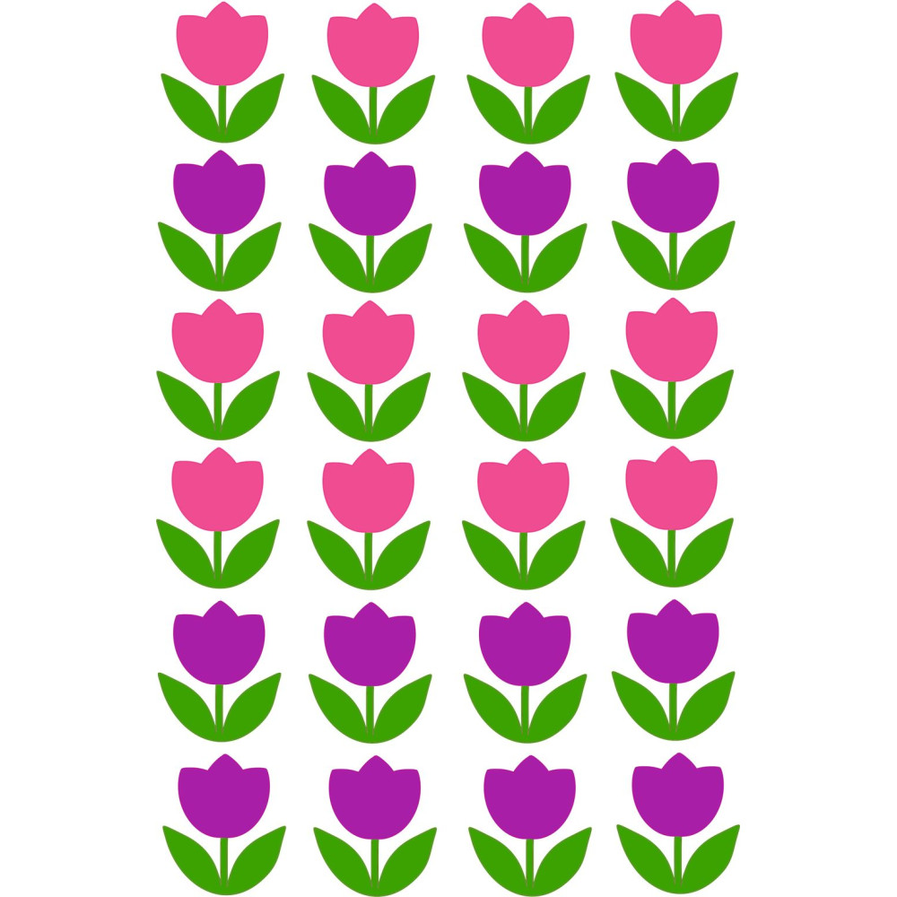 Tulipános kerékpár matrica, pink, lila - 24 db-os Tulipános kerékpár matrica, pink, lila - 24 db-os