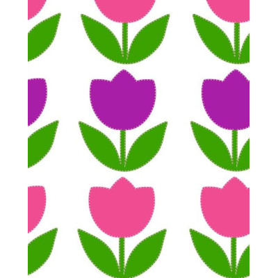 Tulipános kerékpár matrica, pink, lila - 24 db-os