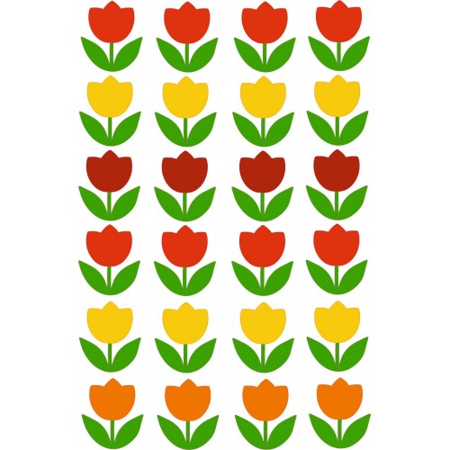 Tulipános kerékpár matrica, piros, sárga, narancs - 24 db-os Tulipános kerékpár matrica, piros, sárga, narancs - 24 db-os