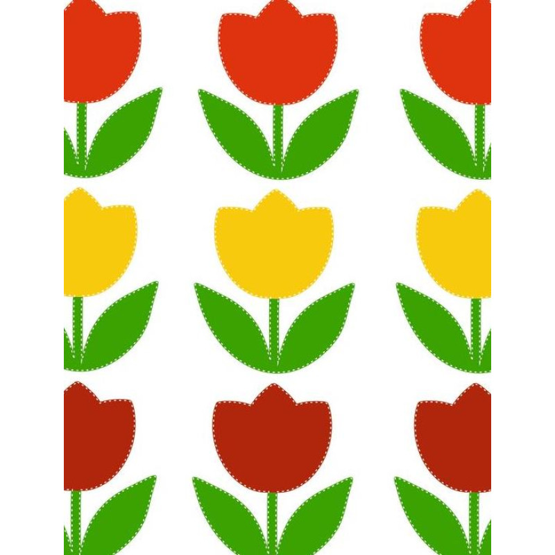Tulipános kerékpár matrica, piros, sárga, narancs - 24 db-os