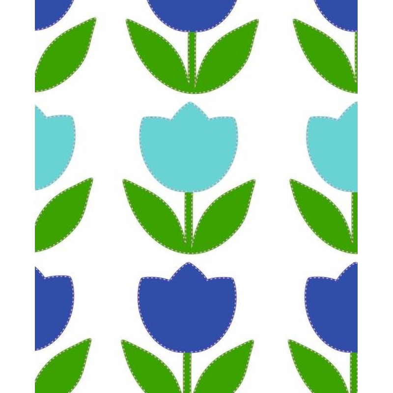 Tulipános kerékpár matrica, kék, világoskék - 24 db-os