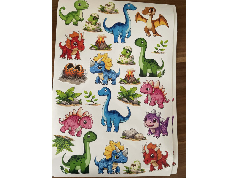 Dínoszauruszos gyerek kerékpár matrica - 26 db-os