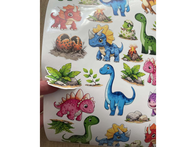 Dínoszauruszos gyerek kerékpár matrica - 26 db-os