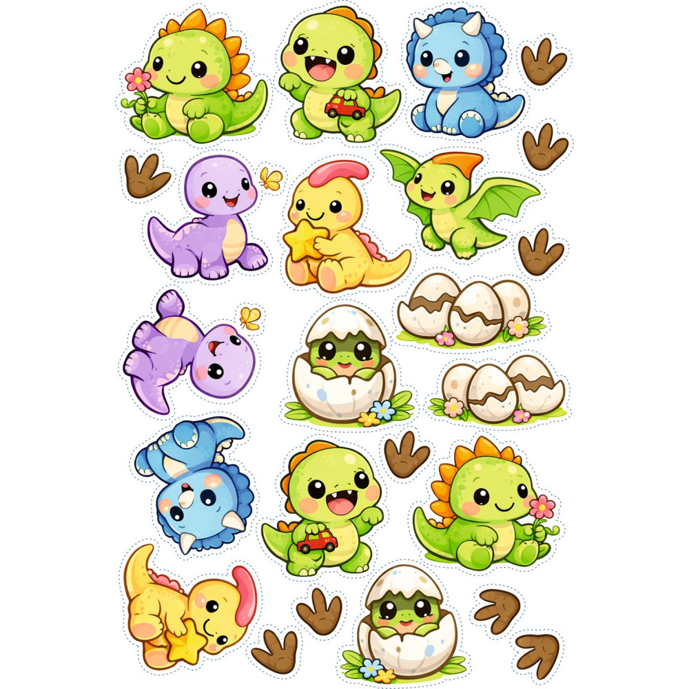 Dinoszaurusz babys gyerek bicikli matrica - 23 db-os