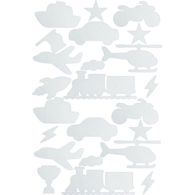 Járművek gyerek kerékpár matrica, fényvisszaverős - 23 db-os