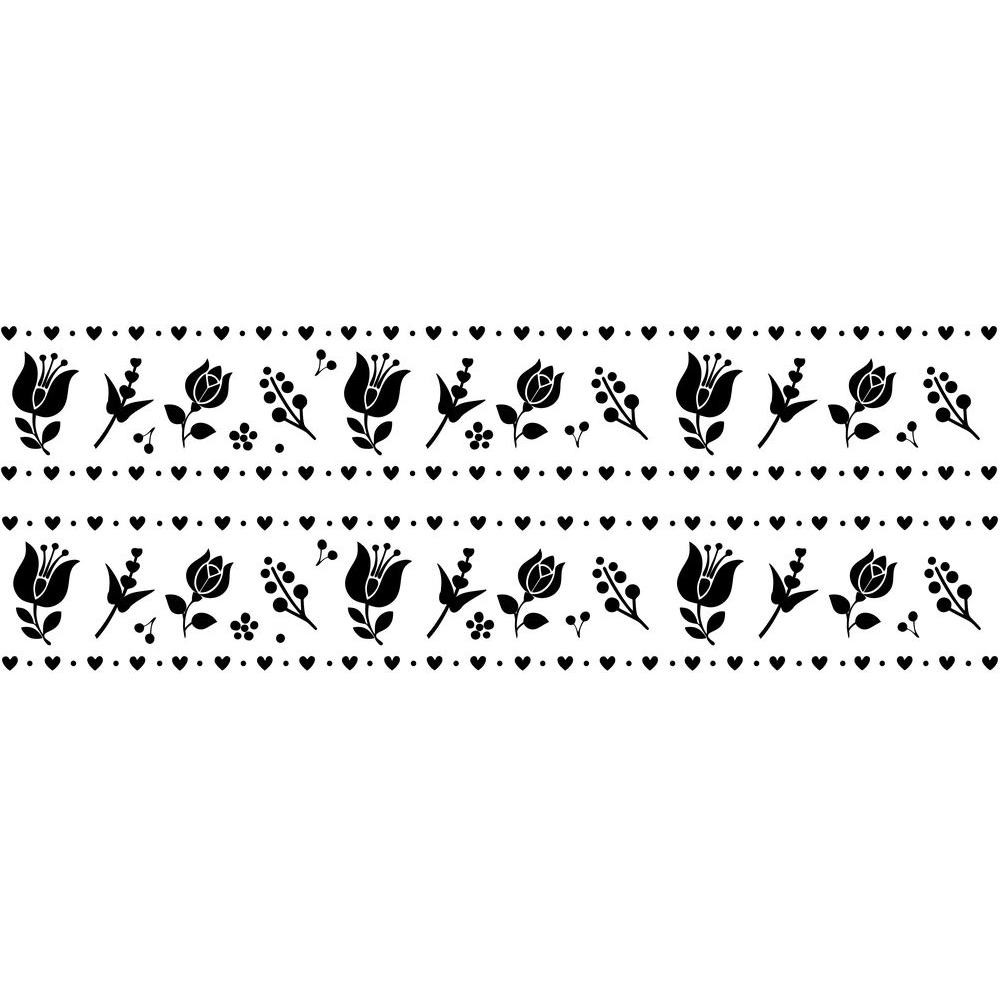 Kalocsai virágos piros kerékpár matrica - 2 db