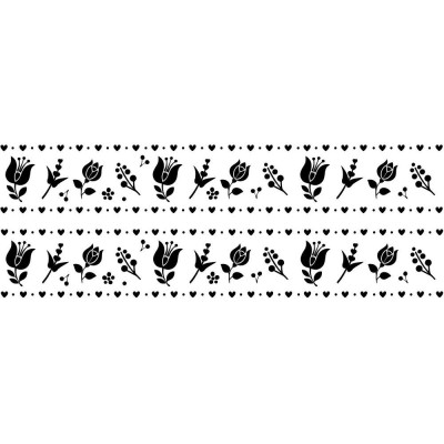 Kalocsai virágos piros kerékpár matrica - 2 db