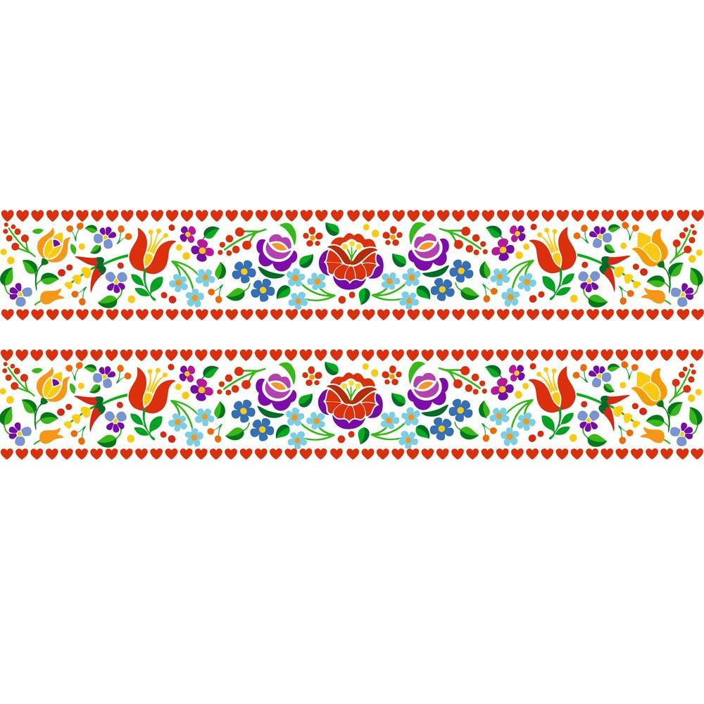 Kalocsai virágos mintás kerékpár matrica - 2 db