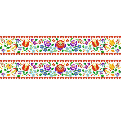 Kalocsai virágos mintás kerékpár matrica - 2 db