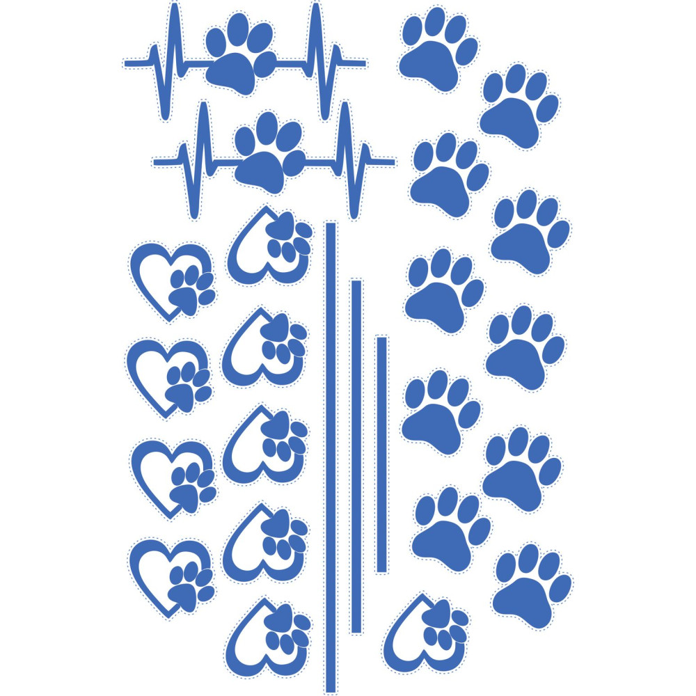 Kutya mancs kisfiú bicikli matrica, kék