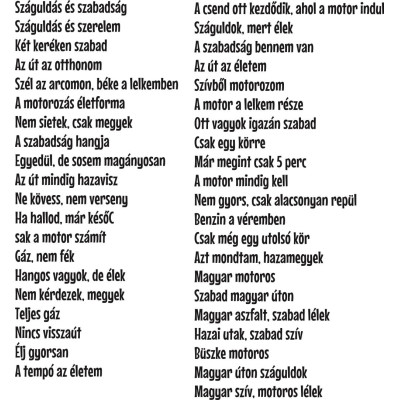Egyedi motoros szöveges matrica