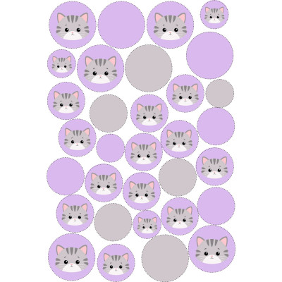 Cicás pöttyös gyerek bicikli matrica - 32 db-os