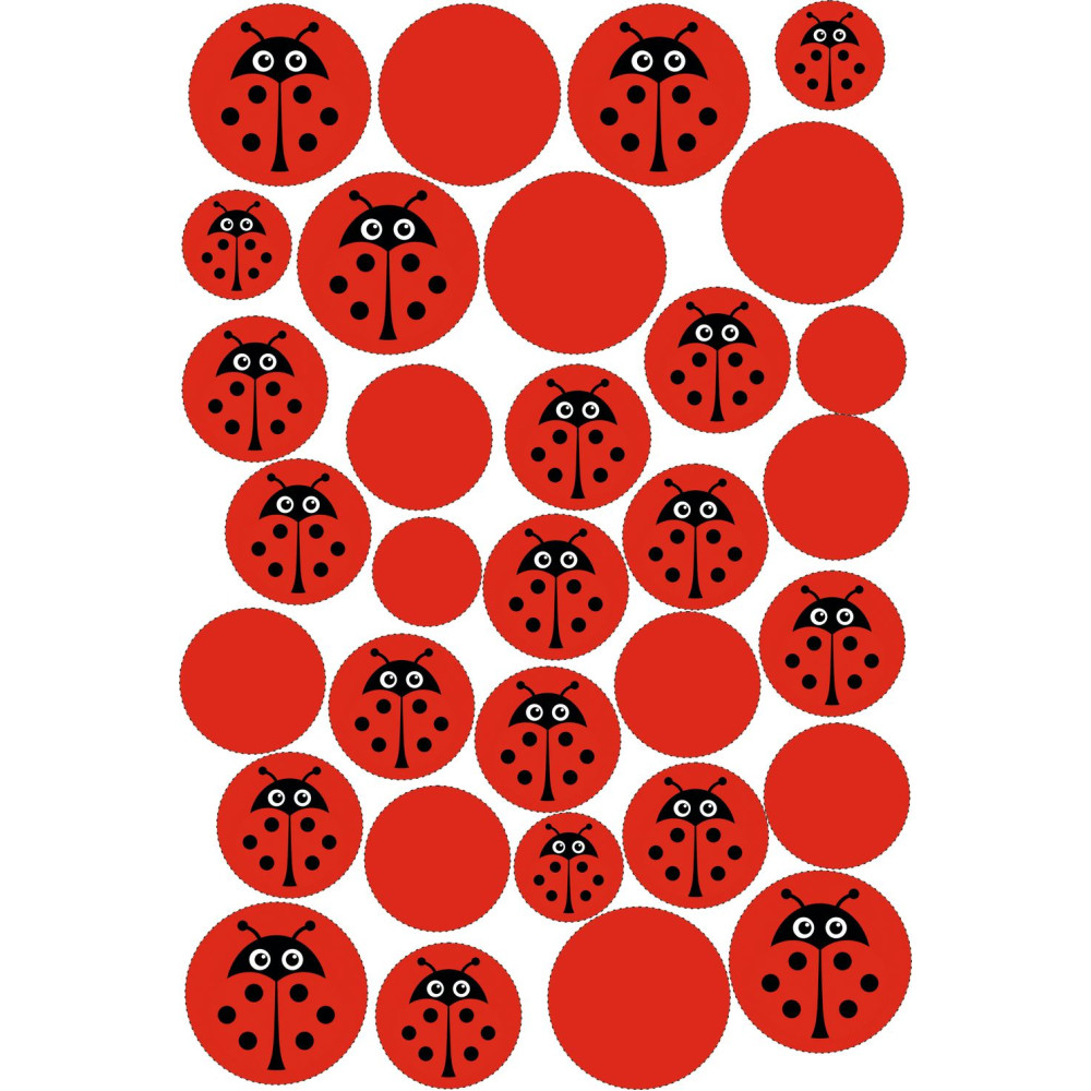 Katica pöttyös gyerek bicikli matrica - 32 db-os