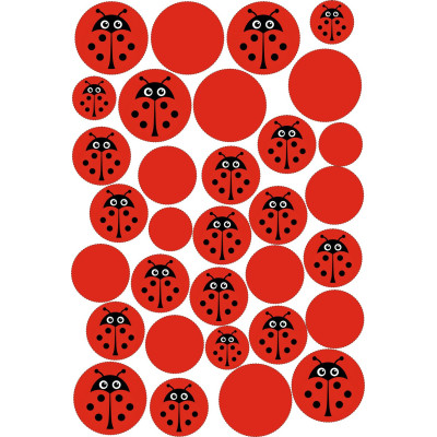 Katica pöttyös gyerek bicikli matrica - 32 db-os