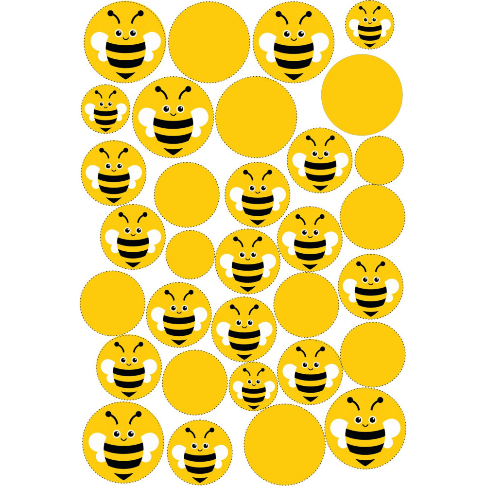 Méhecskés pöttyös gyerek bicikli matrica - 32 db-os