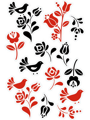 Palóc népi motívumos kerékpár matrica