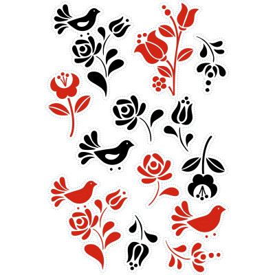 Palóc népi motívumos kerékpár matrica