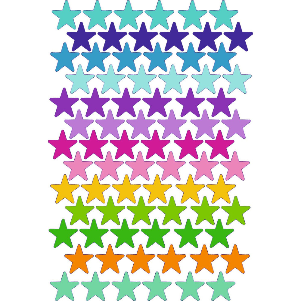 Csillagos színes kerékpár matrica - 78 db-os