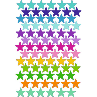 Csillagos színes kerékpár matrica - 78 db-os