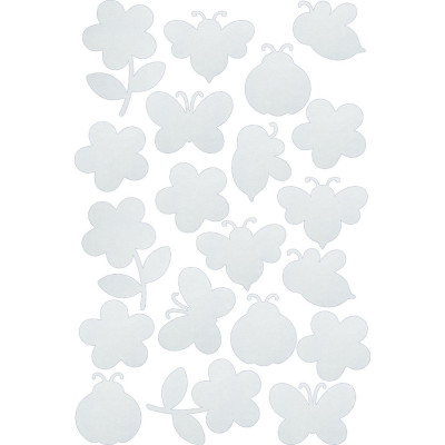 Rovarok, virágok gyerek kerékpár matrica, fényvisszaverős - 20 db-os