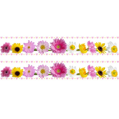 Virágos kerékpár matrica, vízsszintes vázra - 2 db