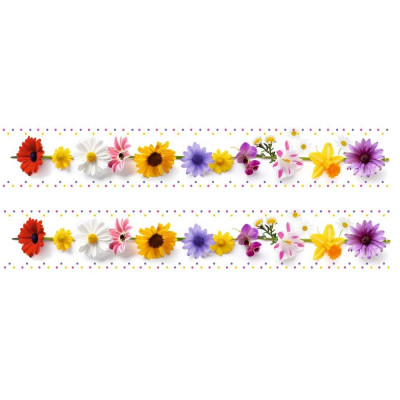 Virágos bicikli matrica, vízsszintes vázra - 2 db