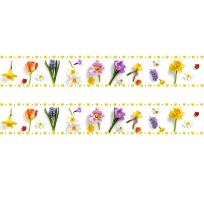 Tavazsi virágok bicikli matrica, vízsszintes vázra - 2 db