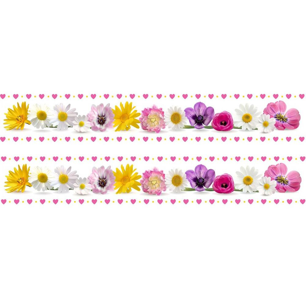 Virág mintás kerékpár matrica, vízsszintes vázra - 2 db