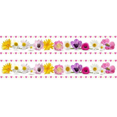 Virág mintás kerékpár matrica, vízsszintes vázra - 2 db