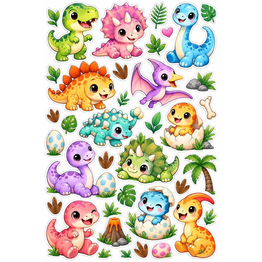 Dinoszaurusz babys gyerek bicikli matrica 