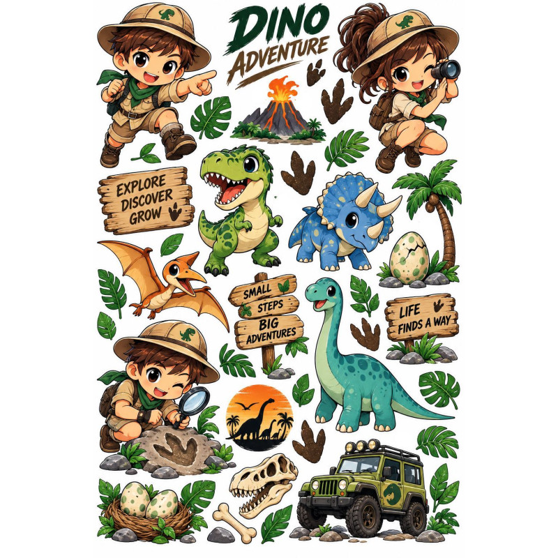 Dinoszauruszos kerékpár matrica szett – Dino Adventure
