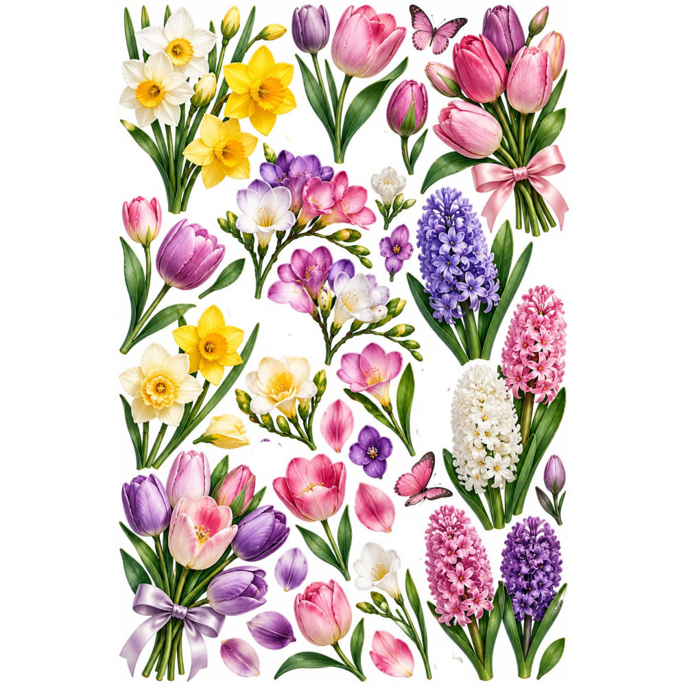 Tulipános bicikli matrica szett – tavaszi virágcsokrok