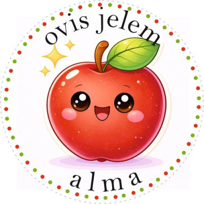 Alma ovis jeles kerek bicikli matrica vázra