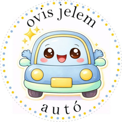 Autó ovis jeles kerek bicikli matrica vázra