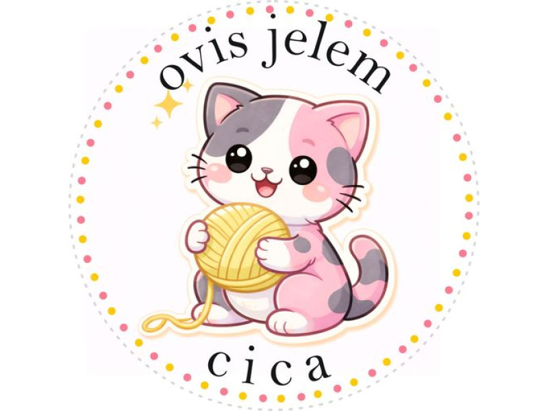 Cica ovis jeles kerek bicikli matrica vázra