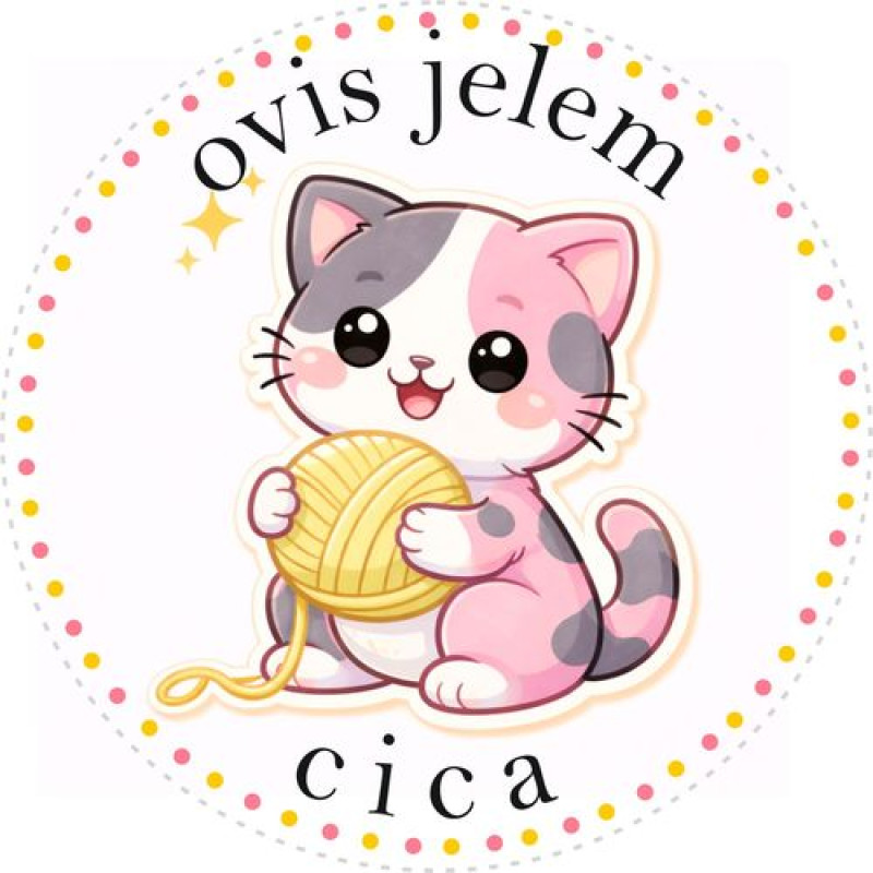 Cica ovis jeles kerek bicikli matrica vázra