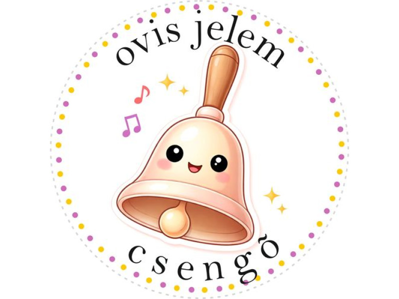 Csengő ovis jeles kerek bicikli matrica vázra