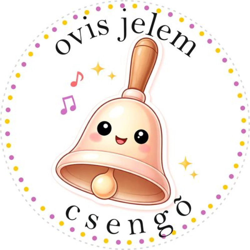 Csengő ovis jeles kerek bicikli matrica vázra