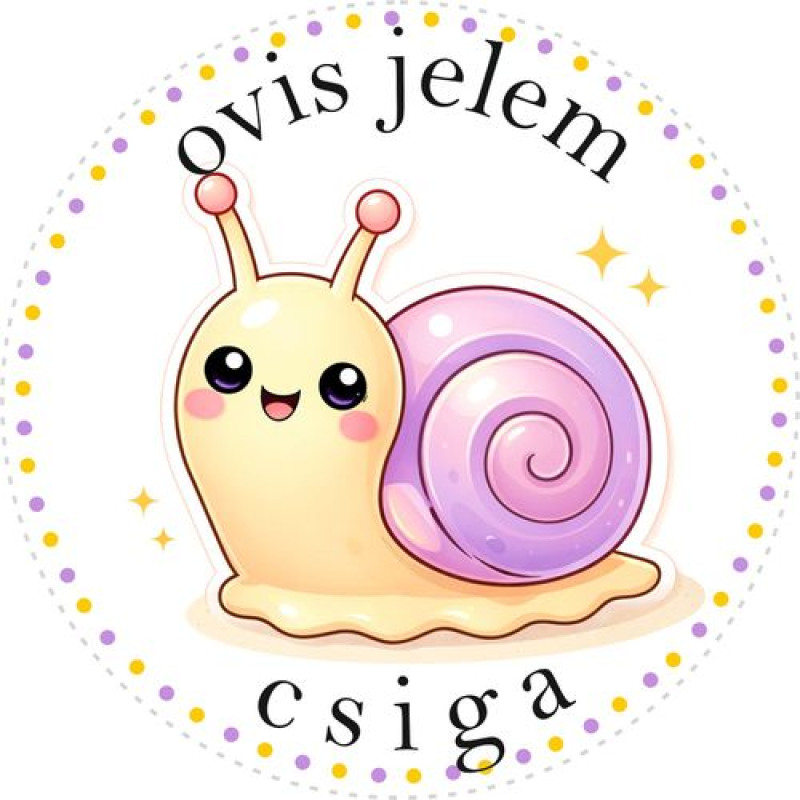 Csiga ovis jeles kerek bicikli matrica vázra