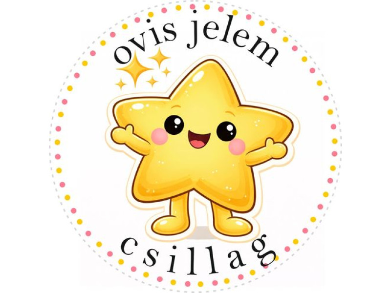 Csillag ovis jeles kerek bicikli matrica vázra