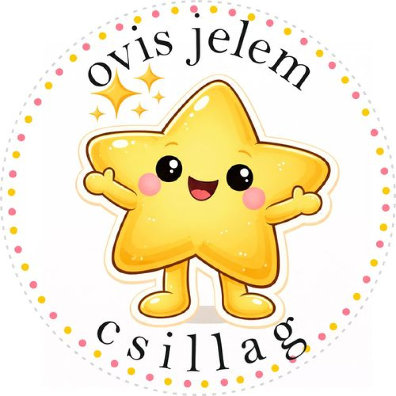 Csillag ovis jeles kerek bicikli matrica vázra